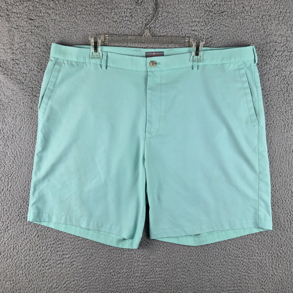 Peter Millar Shorts Mens Size 42 Green Salem Performance Shorts Wicking 9" Ins